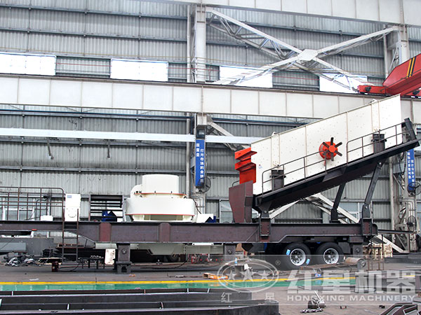 車(chē)載小型移動(dòng)式制砂機(jī)生產(chǎn)車(chē)間