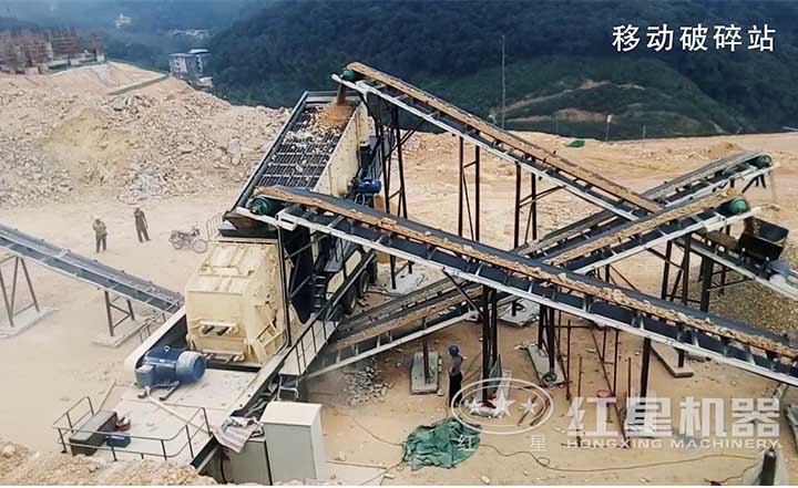 配置反擊破的移動(dòng)制砂客戶(hù)現(xiàn)場(chǎng)